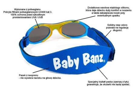 Okulary przeciwsłoneczne dzieci 2-5lat UV400 BANZ Camo Pink